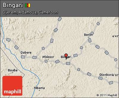 Shaded Relief Map of Bingari