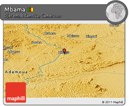 Physical Panoramic Map of Mbama
