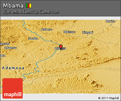 Physical Panoramic Map of Mbama