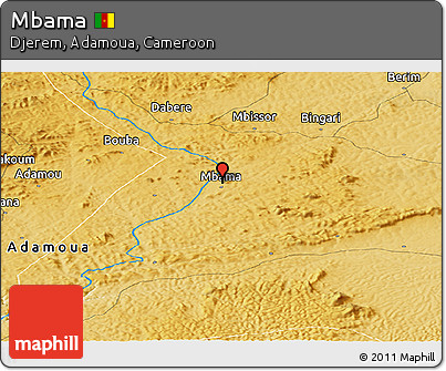 Physical Panoramic Map of Mbama