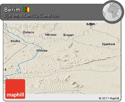 Shaded Relief Panoramic Map of Bérim
