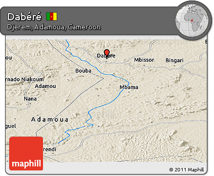 Shaded Relief Panoramic Map of Dabéré