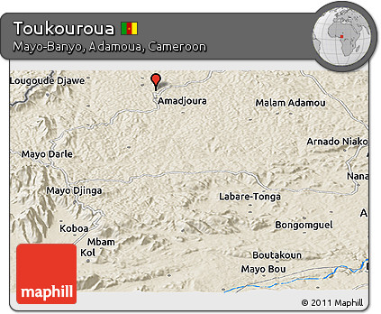 Shaded Relief Panoramic Map of Toukouroua