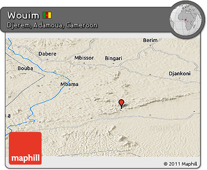 Shaded Relief Panoramic Map of Wouim