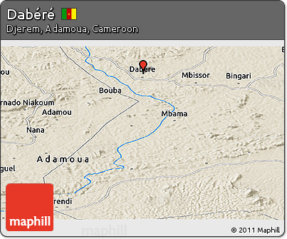 Shaded Relief Panoramic Map of Dabéré