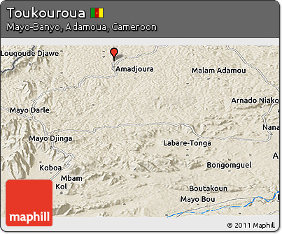 Shaded Relief Panoramic Map of Toukouroua