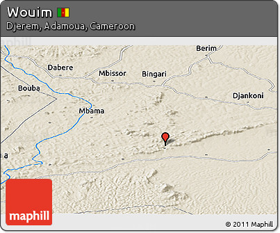 Shaded Relief Panoramic Map of Wouim