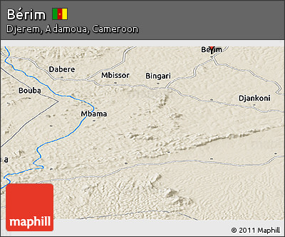 Shaded Relief Panoramic Map of Bérim
