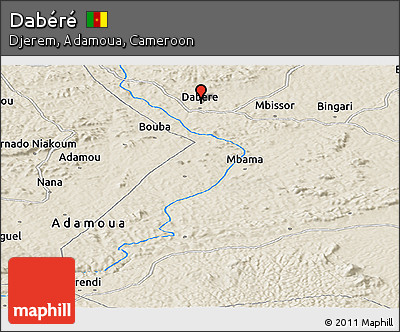 Shaded Relief Panoramic Map of Dabéré