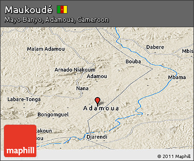 Shaded Relief Panoramic Map of Maukoudé