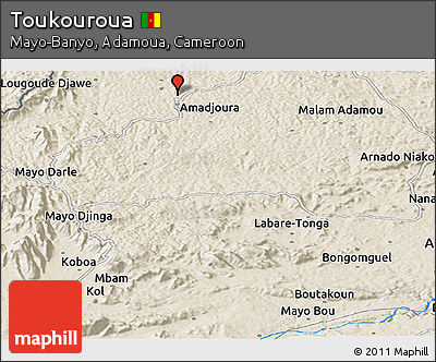 Shaded Relief Panoramic Map of Toukouroua