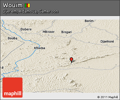 Shaded Relief Panoramic Map of Wouim