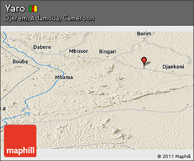 Shaded Relief Panoramic Map of Yaro