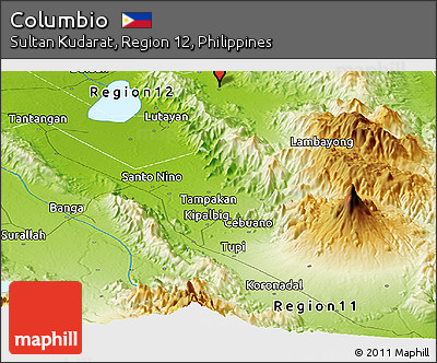 Physical Panoramic Map of Columbio