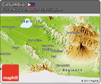 Physical Panoramic Map of Columbio