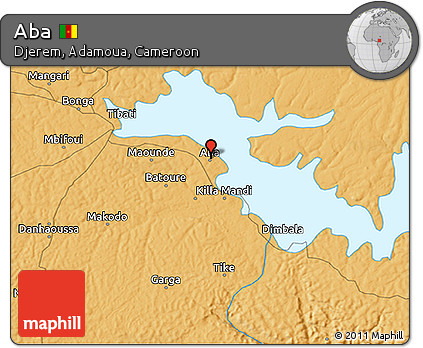 Political 3D Map of Aba