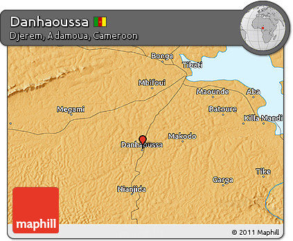 Political 3D Map of Danhaoussa