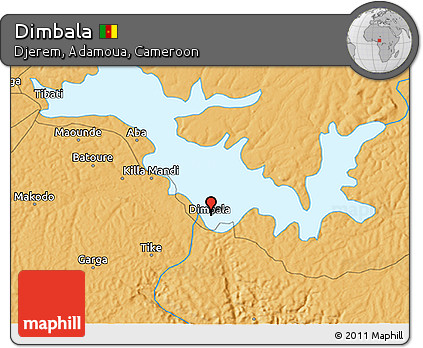 Political 3D Map of Dimbala