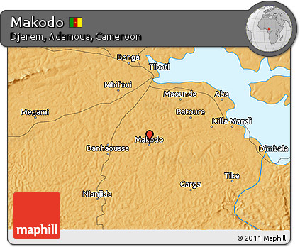 Political 3D Map of Makodo