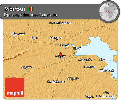 Political 3D Map of Mbifoui