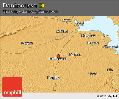 Political 3D Map of Danhaoussa
