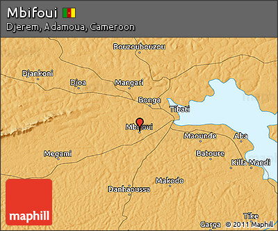 Political 3D Map of Mbifoui