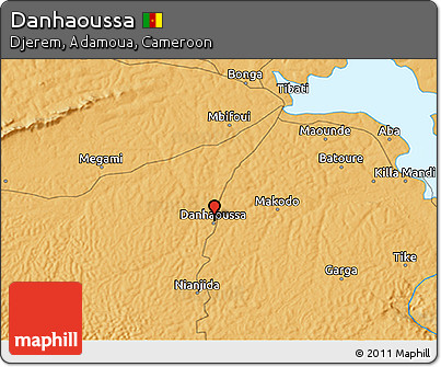 Political 3D Map of Danhaoussa