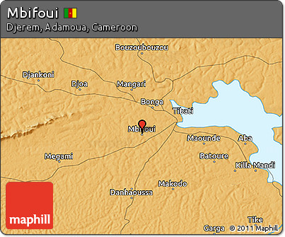 Political 3D Map of Mbifoui