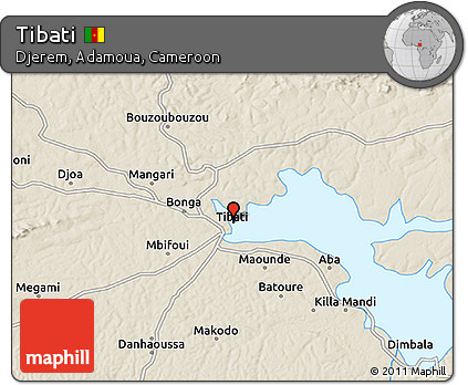 Shaded Relief 3D Map of Tibati