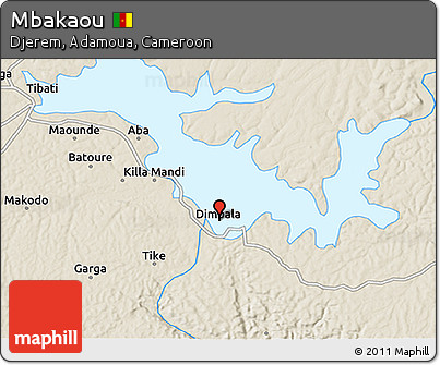 Shaded Relief 3D Map of Mbakaou