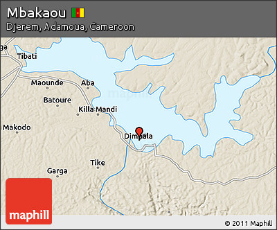 Shaded Relief 3D Map of Mbakaou