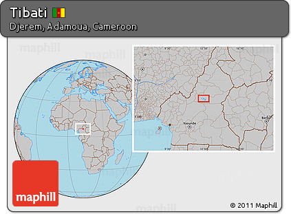 Gray Location Map of Tibati