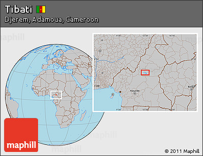 Gray Location Map of Tibati