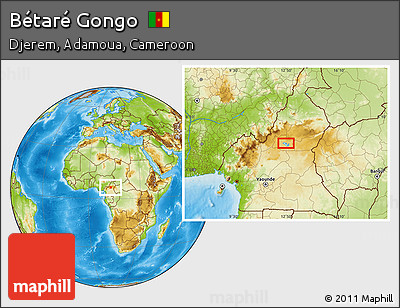 Physical Location Map of Bétaré Gongo