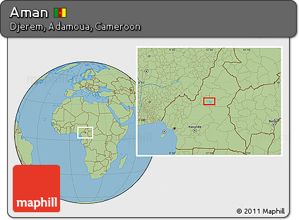Savanna Style Location Map of Aman