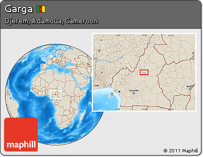 Shaded Relief Location Map of Garga