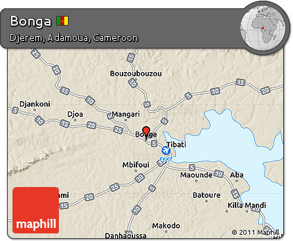 Shaded Relief Map of Bonga