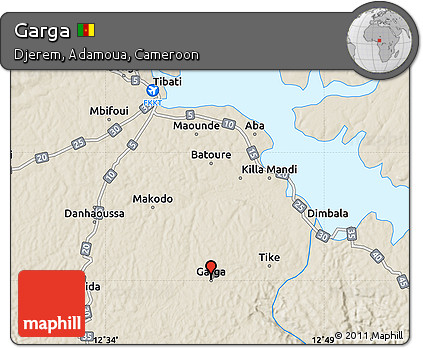 Shaded Relief Map of Garga