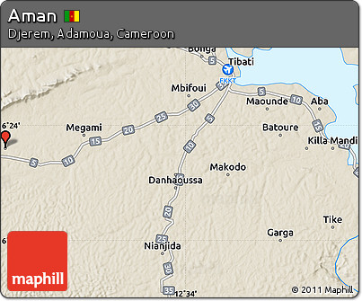Shaded Relief Map of Aman