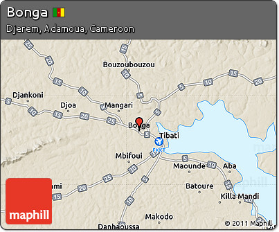 Shaded Relief Map of Bonga