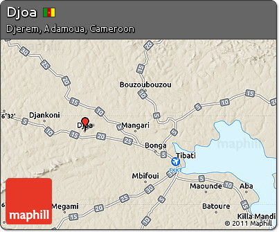 Shaded Relief Map of Djoa
