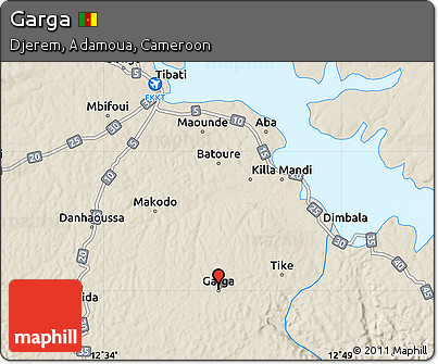 Shaded Relief Map of Garga