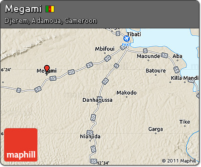 Shaded Relief Map of Megami