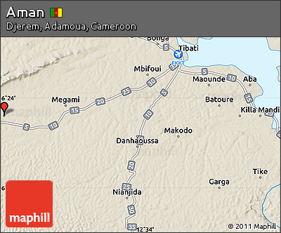 Shaded Relief Map of Aman