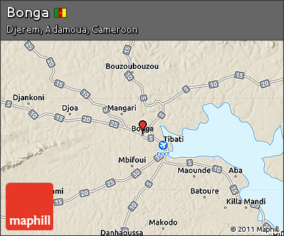 Shaded Relief Map of Bonga