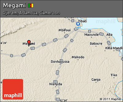 Shaded Relief Map of Megami