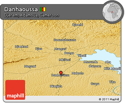 Physical Panoramic Map of Danhaoussa