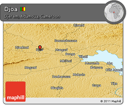 Physical Panoramic Map of Djoa