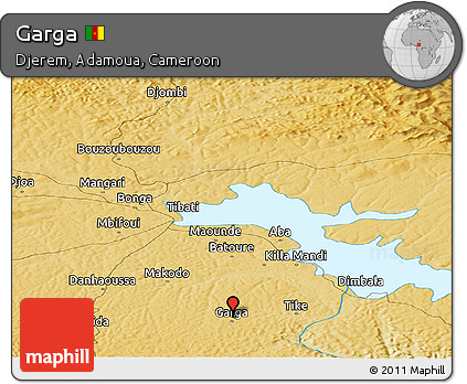 Physical Panoramic Map of Garga