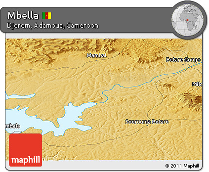 Physical Panoramic Map of Mbella